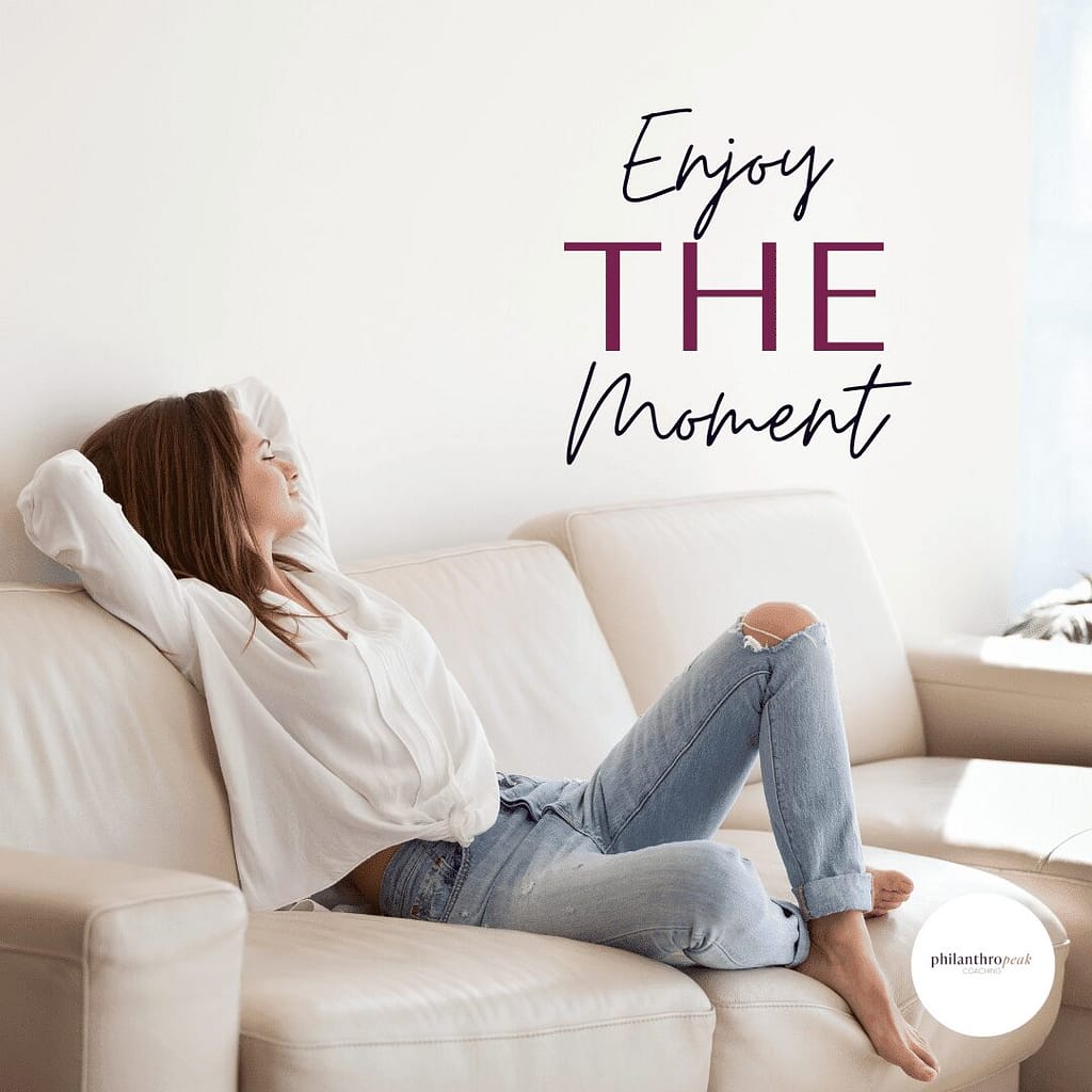 Woman relaxing on a comfortable sofa indoors